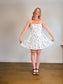 Abercrombie & Fitch Tiered Linen Mini Dress in Blue/White Floral (Size L)