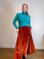 BALTIC BORN "Meghan Velvet Wrap Maxi Dress" in Rust (Size L)