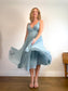 Wilfred "Beaune Midi Pleated Wrap Dress in Pale Blue" (Size L)