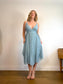 Wilfred "Beaune Midi Pleated Wrap Dress in Pale Blue" (Size L)