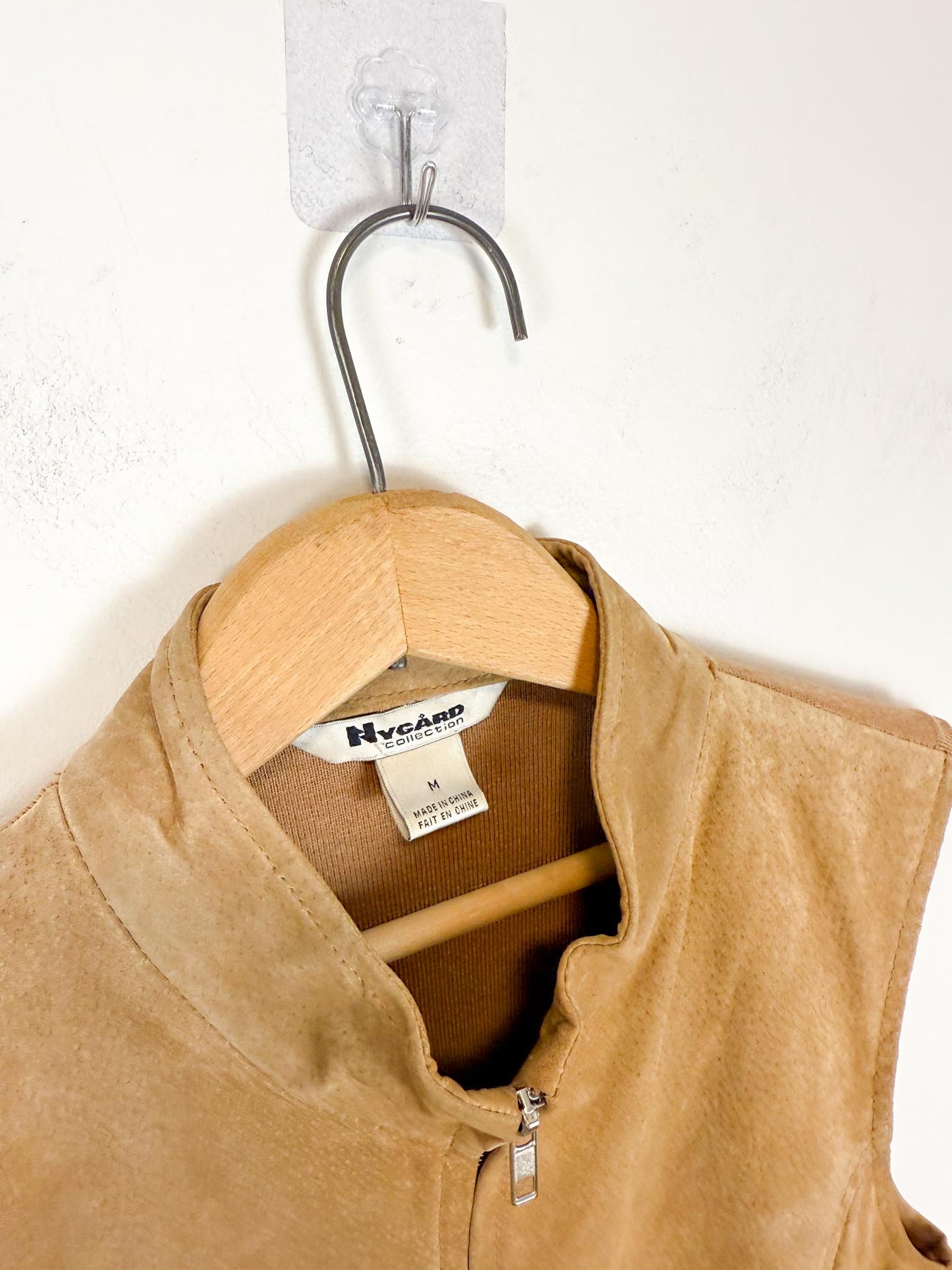 Vintage Leather Vest in Camel (Size M)
