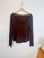 Madewell "Pointelle Long-Sleeve Scoopneck Tee in Brown" (Size 2XL)