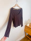 Madewell "Pointelle Long-Sleeve Scoopneck Tee in Brown" (Size 2XL)