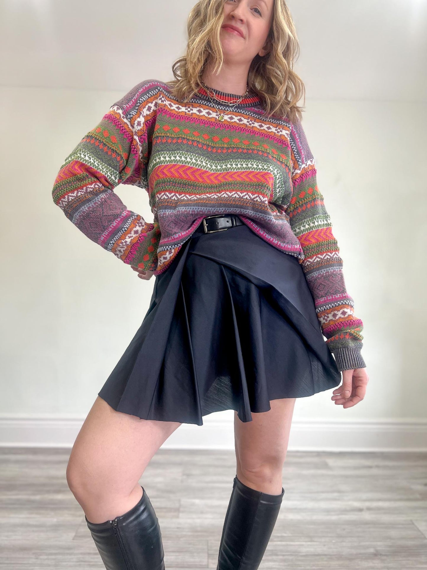 Vintage 90s Multi-Colour Knit Sweater (Size M)