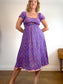 Betsey Johnson "Ditsy Rose Chalis Midi Dress in Veri Peri" NWT (Size M/L)