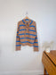 Everlane "The Lace-Up Smock Sweater in Blue/Brown Stripe" (Size M)
