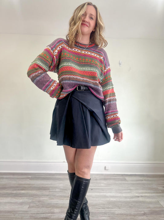 Vintage 90s Multi-Colour Knit Sweater (Size M)