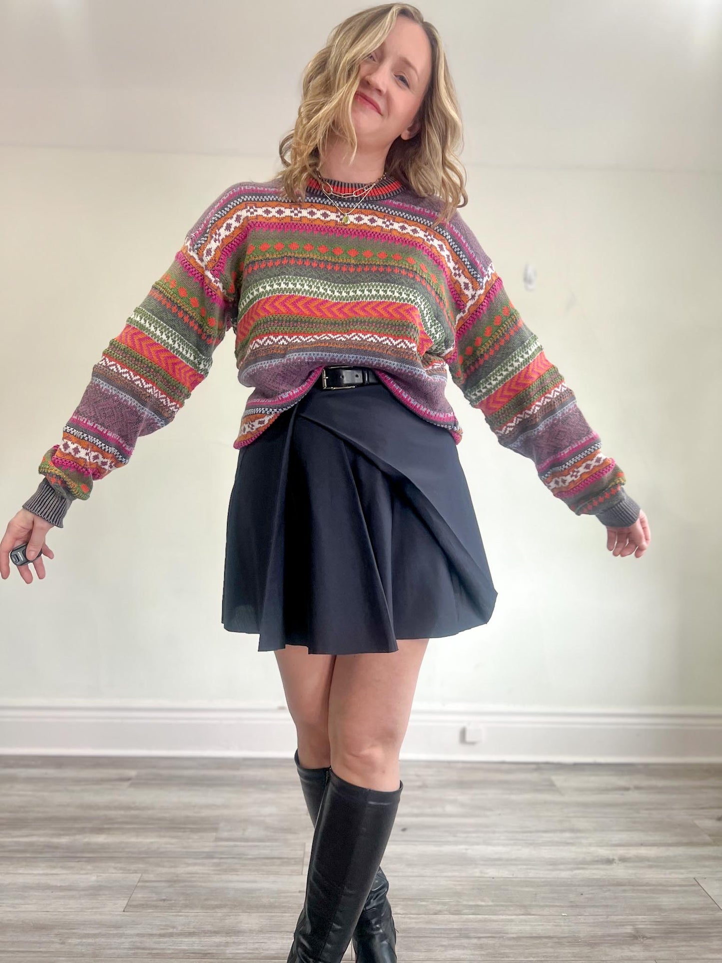 Vintage 90s Multi-Colour Knit Sweater (Size M)