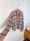 Everlane "The Lace-Up Smock Sweater in Blue/Brown Stripe" (Size M)