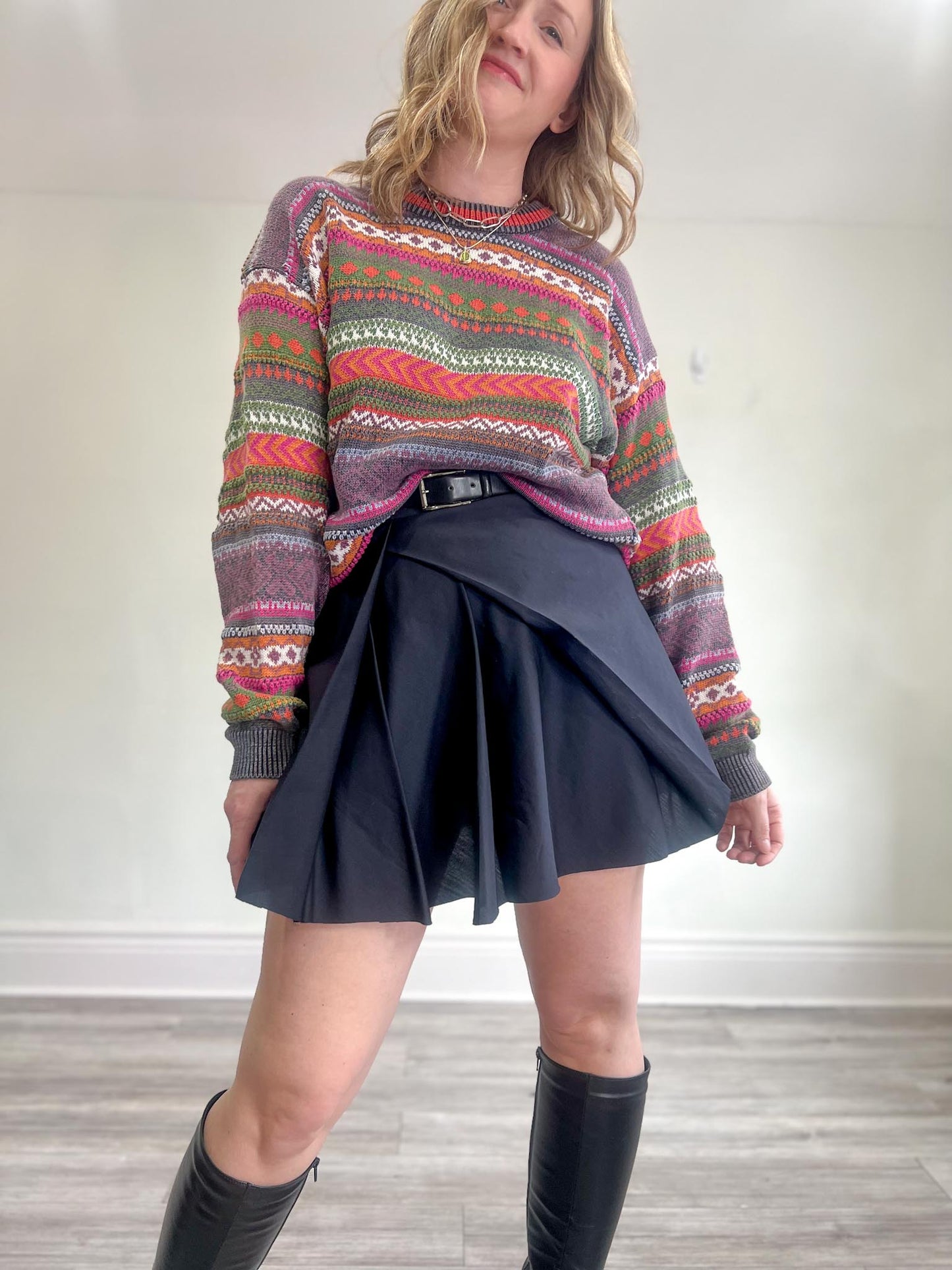 Vintage 90s Multi-Colour Knit Sweater (Size M)