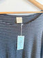 Buttercream Canadian Sustainable Striped Long Sleeve T-Shirt in Black/Grey NWT (Size 1X)
