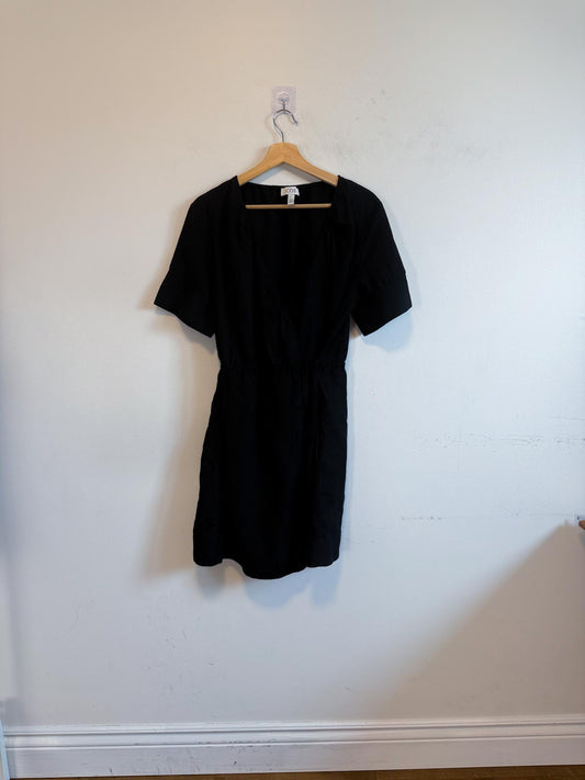 COS Linen Wrap Mini Dress in Black (Size S-L)