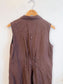 Vintage Linen Sleeveless Dress in Brown (Size M/L)