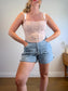 Reformation "Brigitta Corset Top in Pink Gingham" (Size 12)