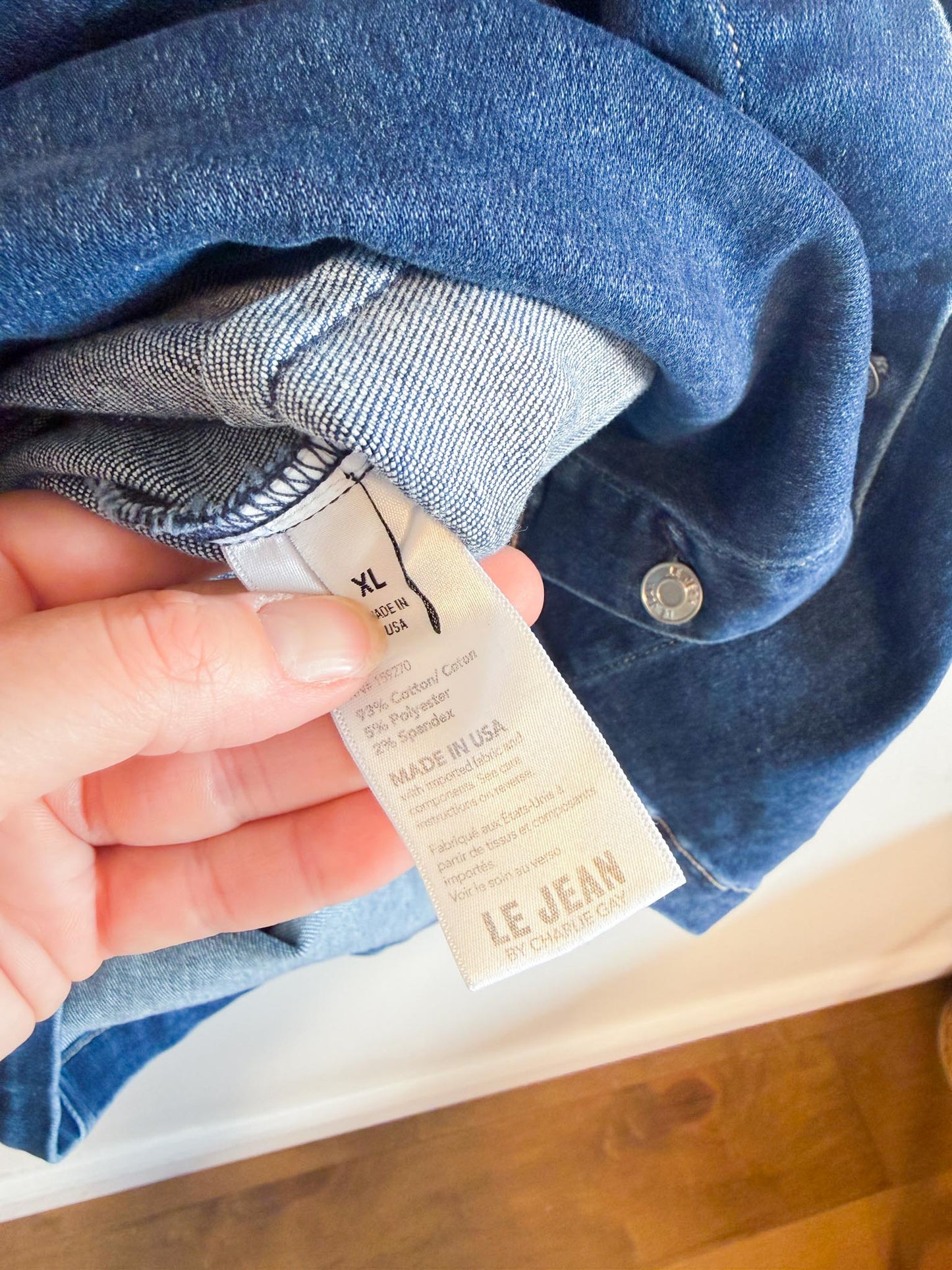 LE JEAN " Puff Sleeve Denim Mini Dress" (Size M/L)