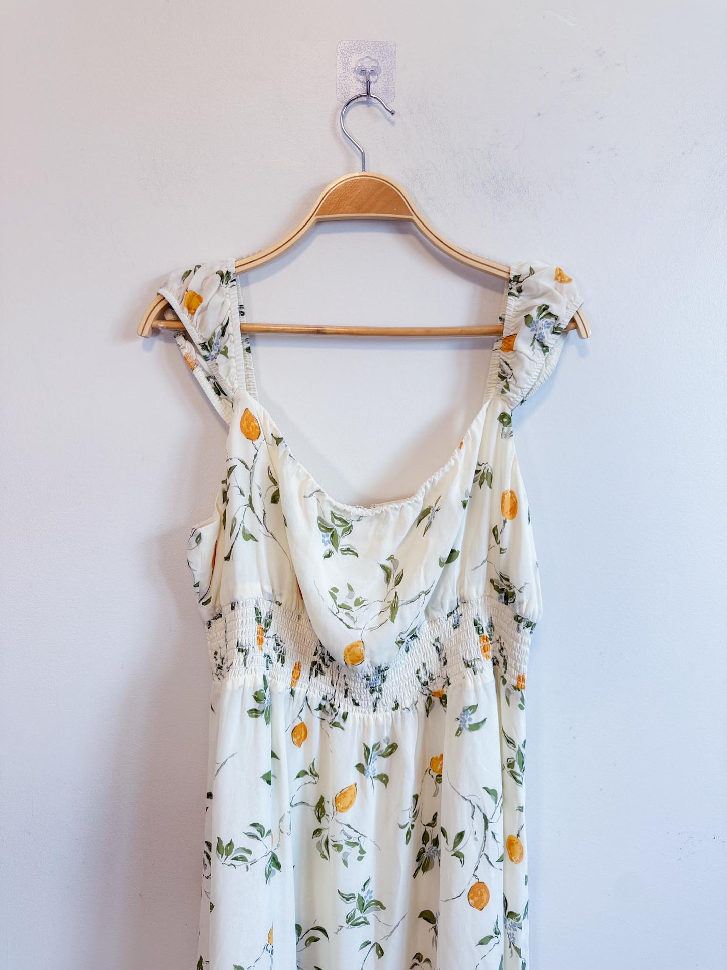 Reformation Sustainable "Sunstone Dress in White Floral" (Size 14)