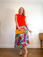 Vintage Floral Midi Skirt (Size XL)