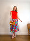Vintage Floral Midi Skirt (Size XL)