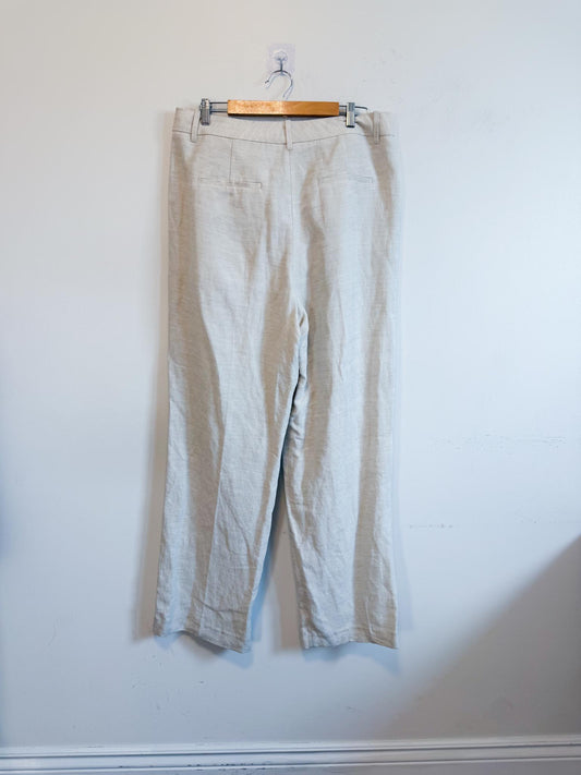 Aritzia Wilfred "The Effortless Pant in Linen Oatmeal" (Size 14)