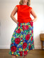 Vintage Floral Midi Skirt (Size XL)