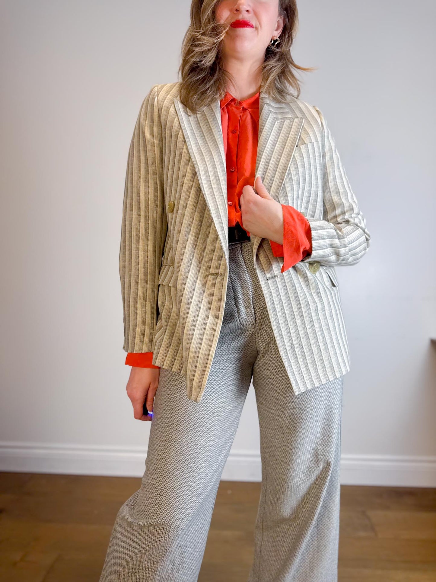 Eileen Fisher Silk Blouse in Orange Coral SOLD AS IS (Size L)