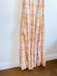 Anthropologie "Maeve Linen Blend Flutter-Sleeve A-Line Midi Dress in Pastel Plaid" (Size S)