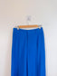 SYMTHE Designer Pleated Wide Leg Trousers in Aegean Blue (Size S/M)