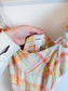 Anthropologie "Maeve Linen Blend Flutter-Sleeve A-Line Midi Dress in Pastel Plaid" (Size S)