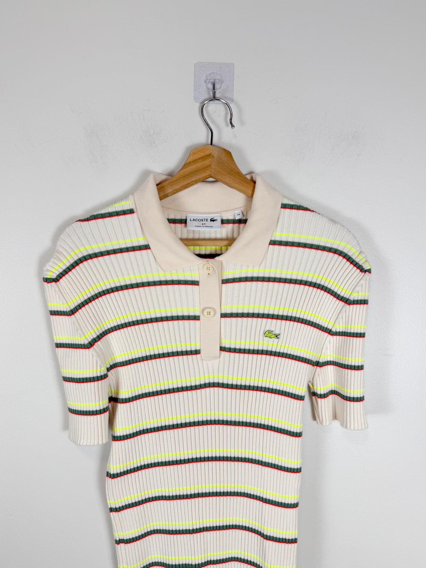 Lacoste Striped Ribbed Polo Dress (Size L)