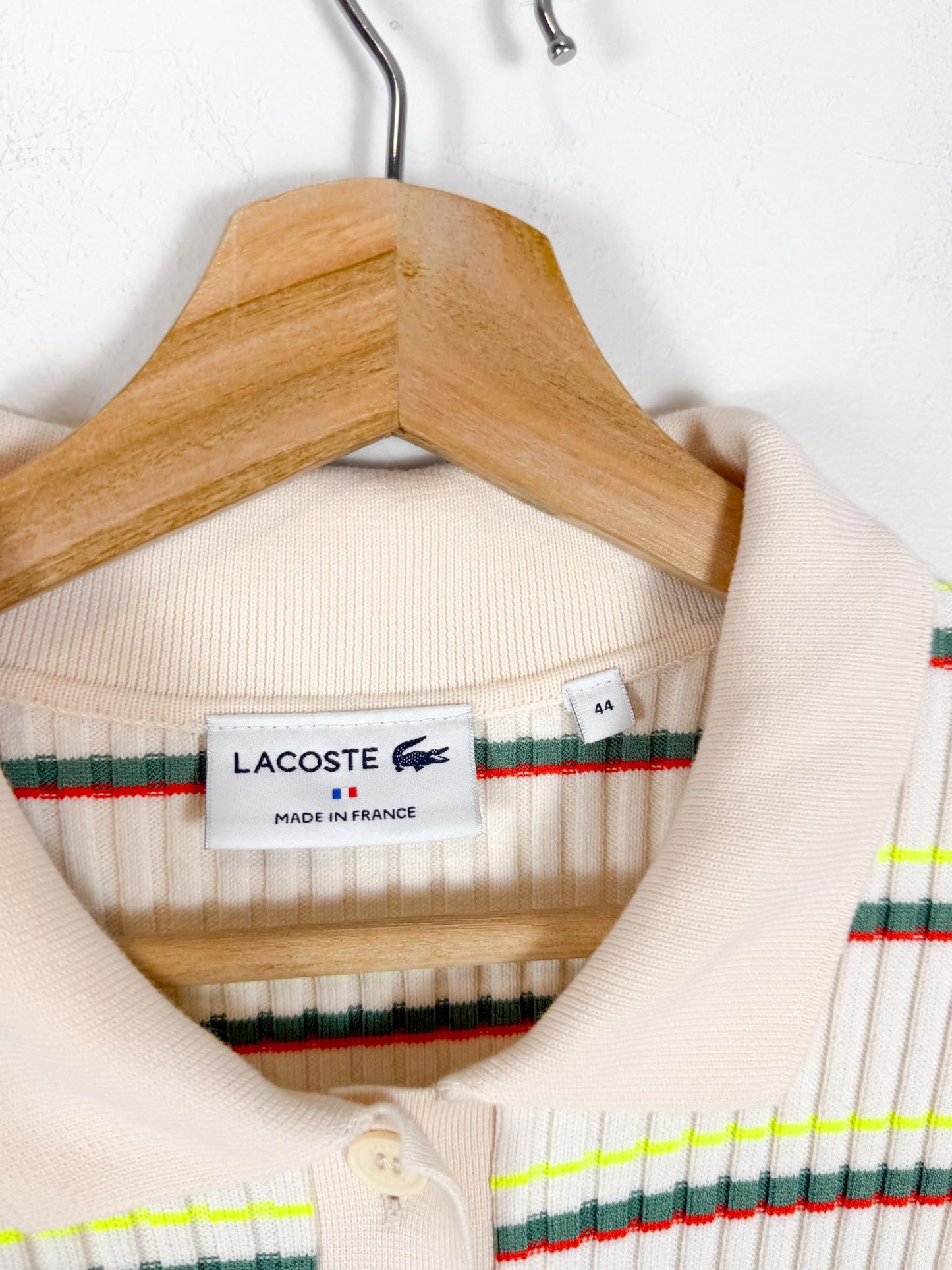 Lacoste Striped Ribbed Polo Dress (Size L)
