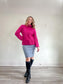 Banana Republic "Oversized Merino-Cashmere Sweater in Hot Pink" (Size XS/S)