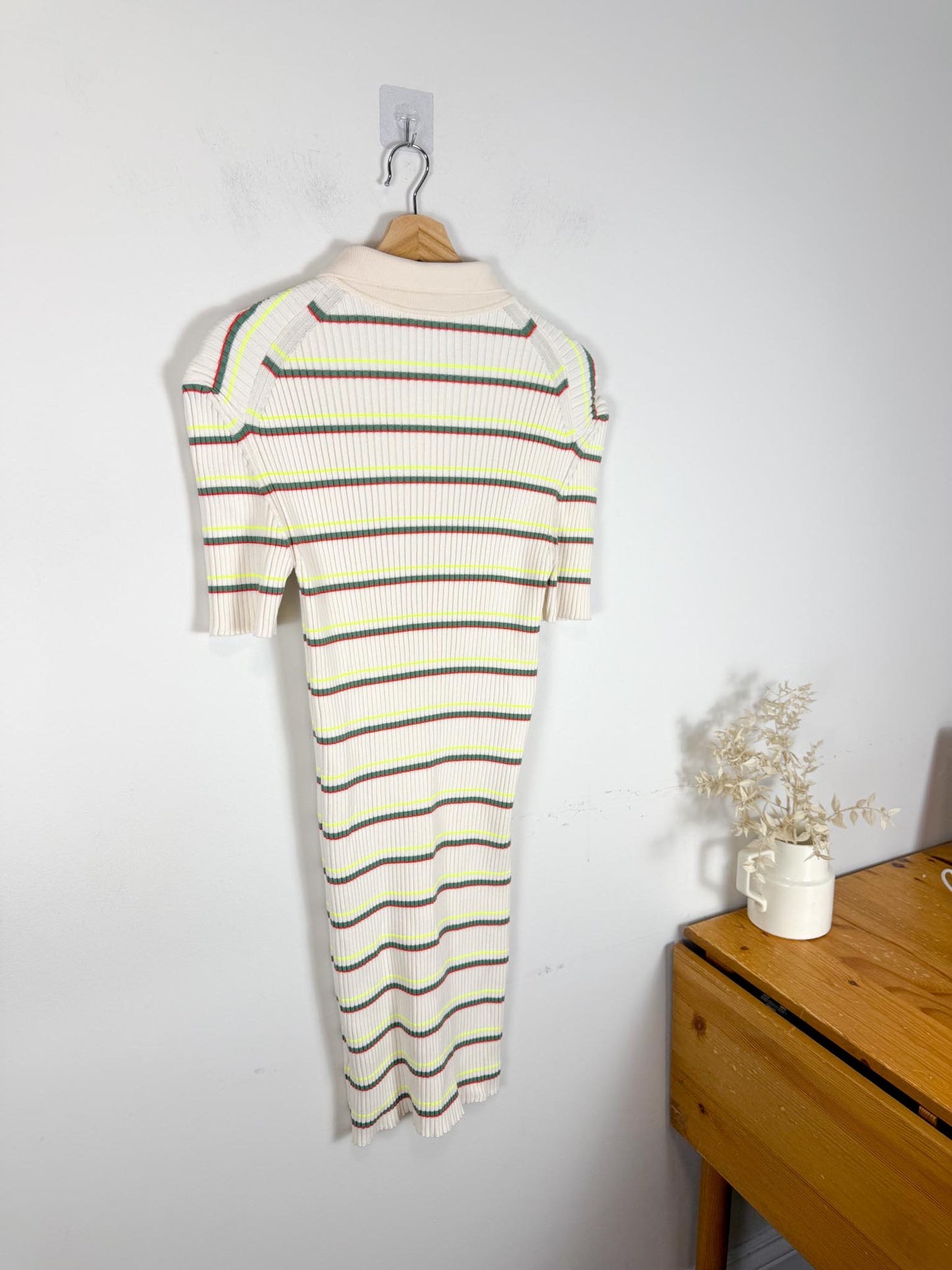 Lacoste Striped Ribbed Polo Dress (Size L)