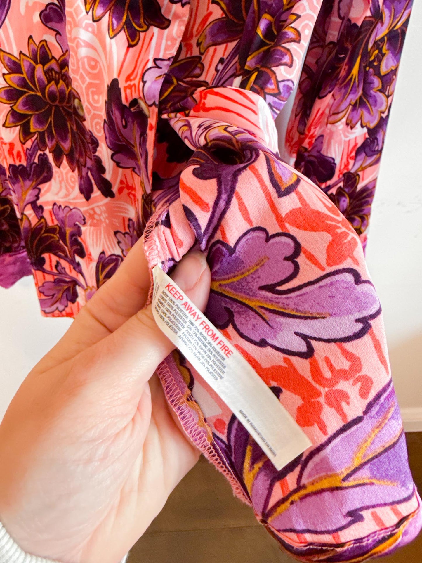 Anthropologie "Luxe Blouse in Purple Floral" (Size M)
