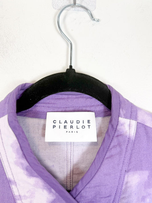 Claudie Pierlot " Robby Tie-dye Belted Cotton Mini Dress" (Size S)