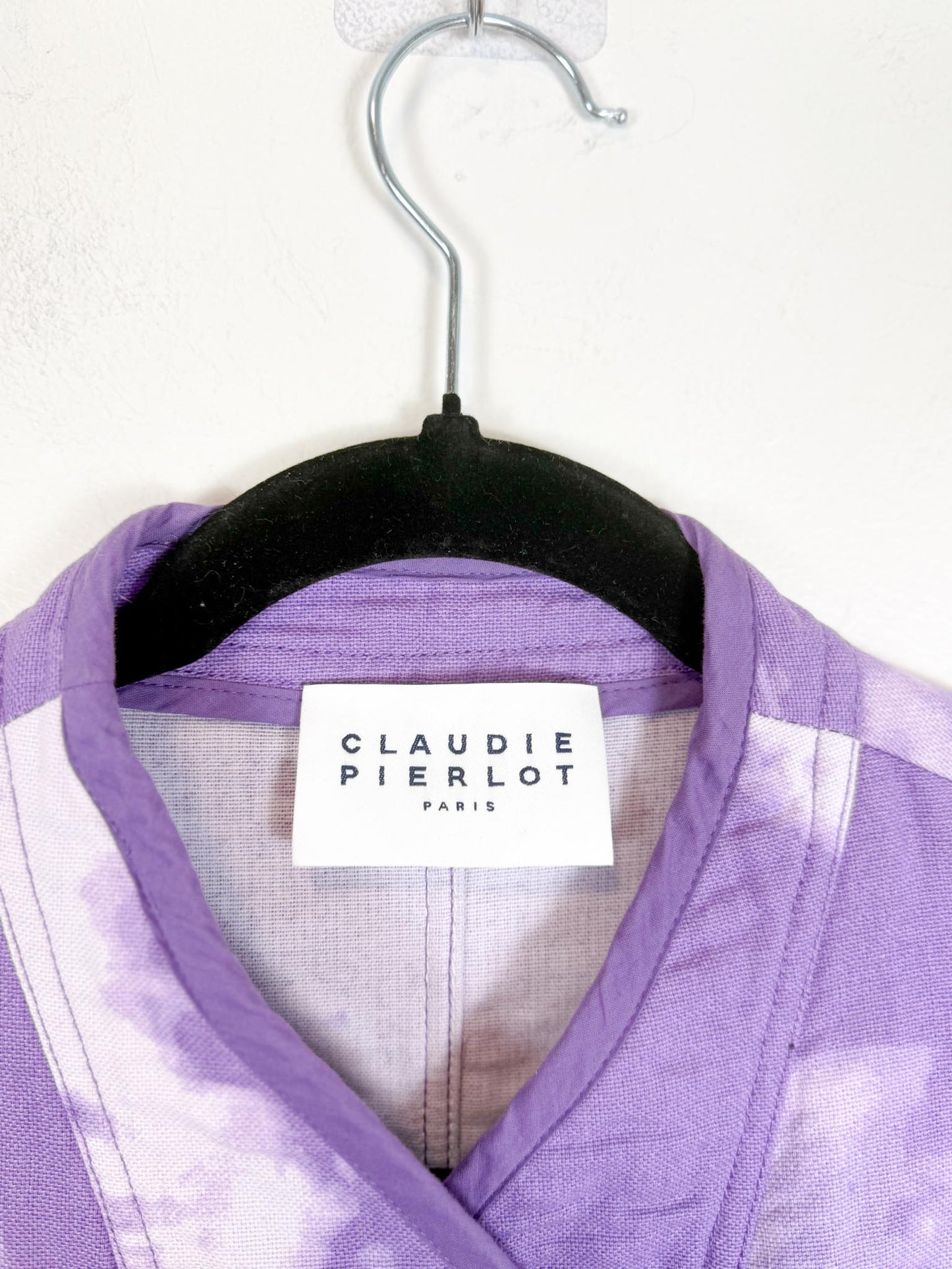 Claudie Pierlot " Robby Tie-dye Belted Cotton Mini Dress" (Size S)