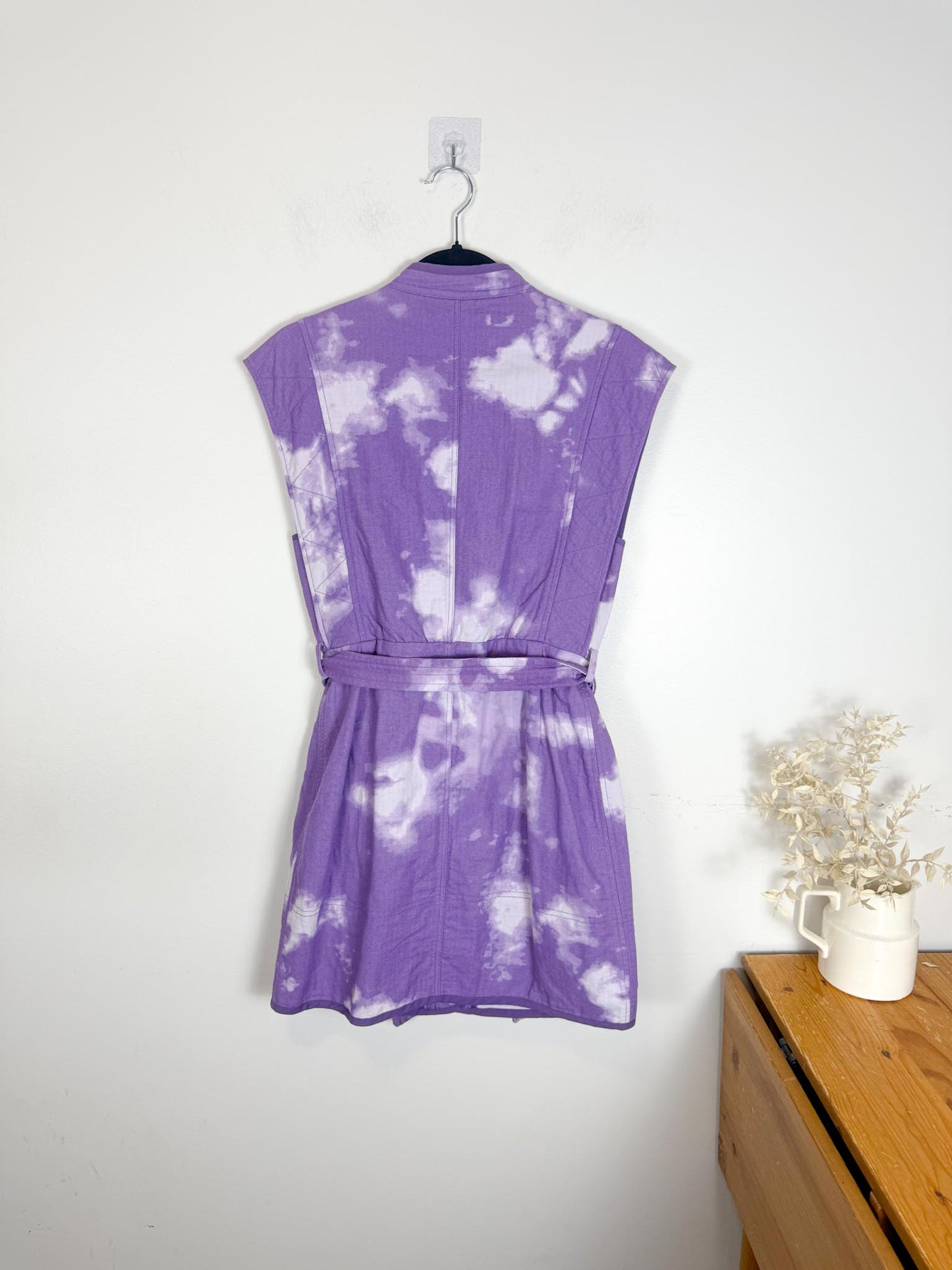 Claudie Pierlot " Robby Tie-dye Belted Cotton Mini Dress" (Size S)