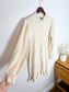 PAIGE "Julita Long-Sleeve Sweater Mini Dress in Cream" (Size XS/S)