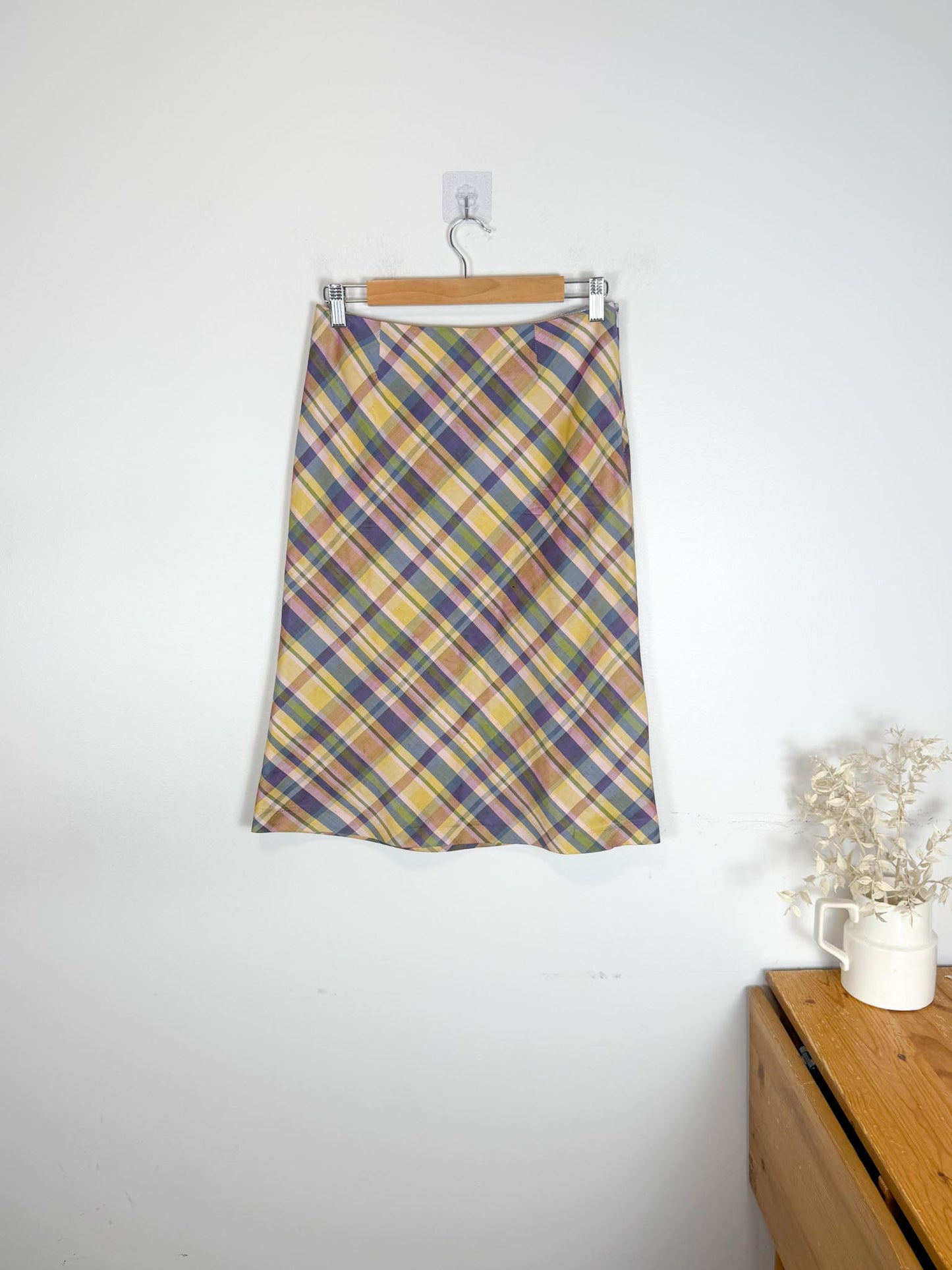 Vintage Sinequanone Plaid Silk Skirt (Size S)