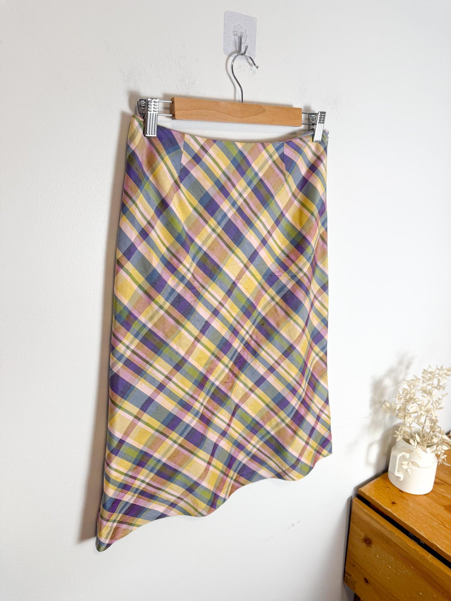 Vintage Sinequanone Plaid Silk Skirt (Size S)