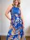 RANNA GILL Embroidered Halter Midi Dress (Size S)