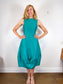 COS Silk Sleeveless Bubble Midi Dress in Teal (Size XS)