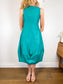 COS Silk Sleeveless Bubble Midi Dress in Teal (Size XS)