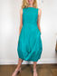 COS Silk Sleeveless Bubble Midi Dress in Teal (Size XS)