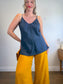 Bryn Walker Wide Leg Pull On Linen Pants in Mustard (Size M/L)