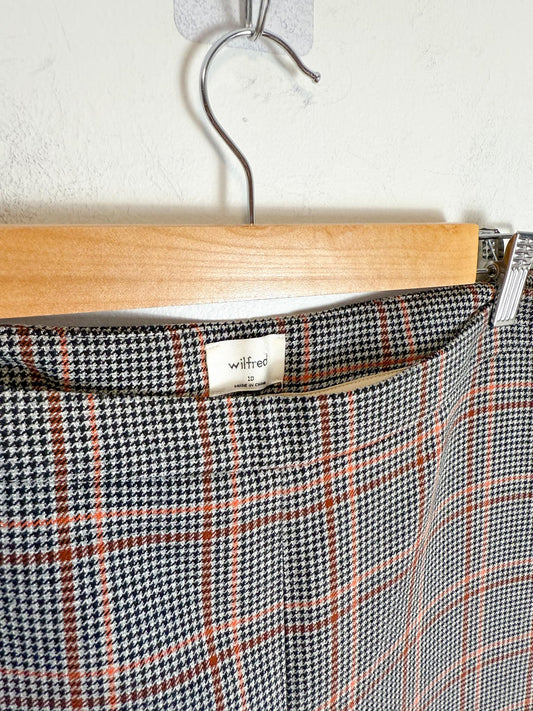Wilfred High Waist Plaid Trousers in Black/Rust/Salmon (Size 8/10)
