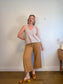 Kit & Ace Striped V-Neck Tank in Brown & White (Size L)