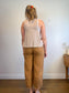 Kit & Ace Striped V-Neck Tank in Brown & White (Size L)