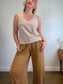 Kit & Ace Striped V-Neck Tank in Brown & White (Size L)