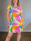 Vintage Marimekko Abstract Print Dress (Size L)