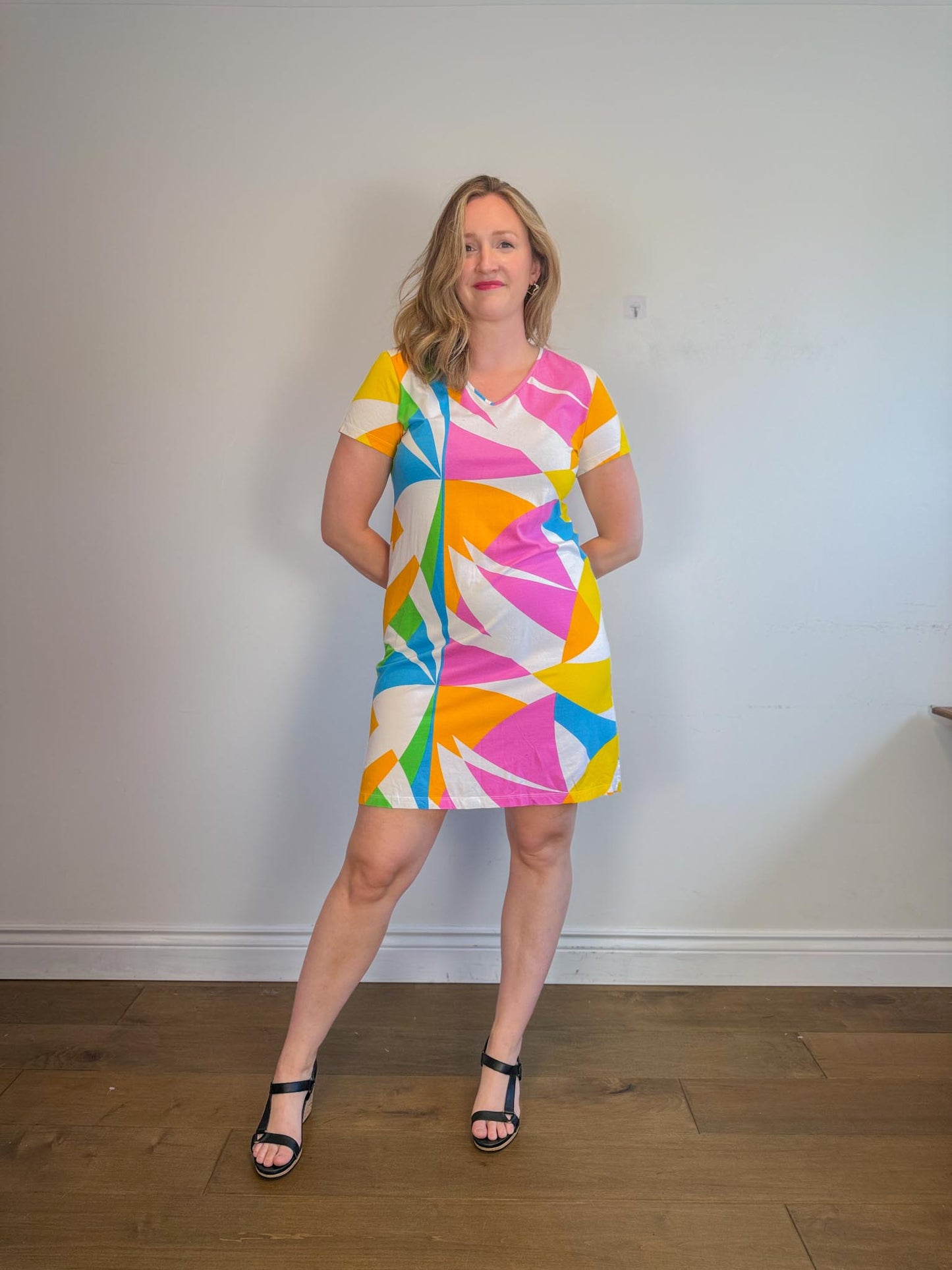 Vintage Marimekko Abstract Print Dress (Size L)